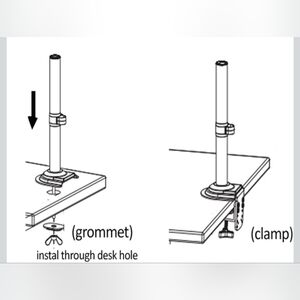 3M M4336 Hover Clamp Service Kit/Grommet 302mm Pole For Desk Monitor New In Box.
